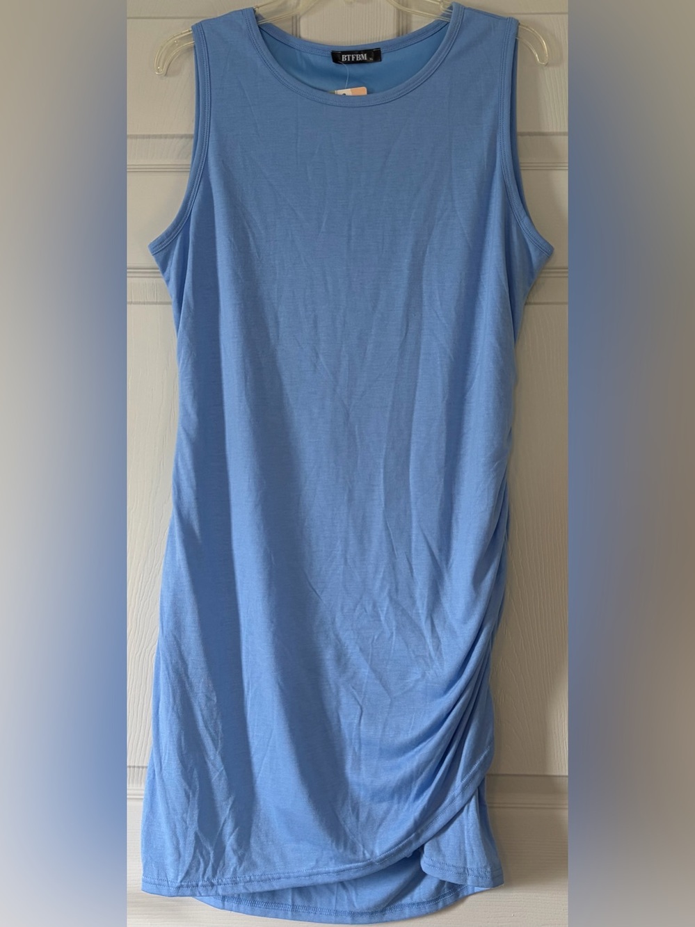 Byron Sleeveless Blue Jersey Tank Dress